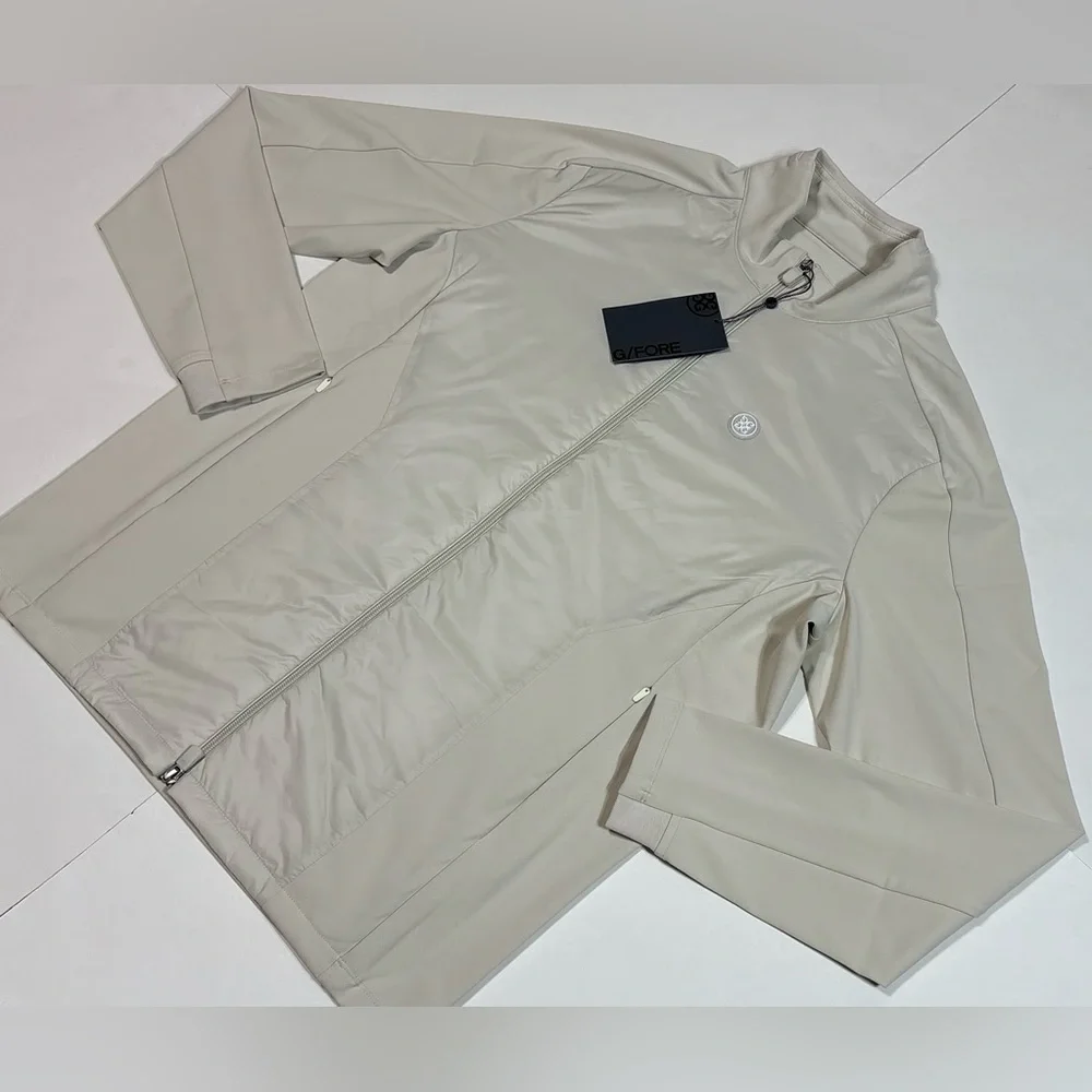 G/FORE Hybrid Performance Full Zip Stretch Nylon Golf Jacket pocket Stone size M